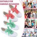 Cutecrop 10 Pairs Gingham Shoe Laces Fashion Soft Checkered Ribbon Shoelaces Colorful Organza Shoe Ties for Women 47in Long