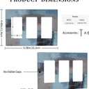 Navy Blue Turquoise 3 Gang Triple Rocker/Light Switch Wall Plate Cover Teal Indigo Abstract Art Decorative Electrical Faceplate for Kitchen Bathroom Bedroom