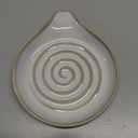 LAUCHUH Spoon Rest for Stove Top, Ceramic Spoon Holder for Kitchen Counter Large Spatula Rest Coffee Spoon Holder Cooking Utensil Rest Modern Farmhouse Kitchen Dcor for Easter, Cream, 5 Inch