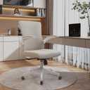 balmstar Office Chair, Ergonomic Comfort Home Desk Chair, Mid Back Gaming Chair with Wheels, Adjustable Height, Lumbar Support, Flip-up Armrest with 350LBS Capacity (001khaki)