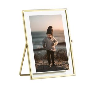 eletecpro 8x10  Metal Picture Frame with Real Glass Cover, Horizontal Tabletop Display Photo for Multiple Size up to 8X10, Floating Photo Frame for Wedding, Party, Home Decor,black