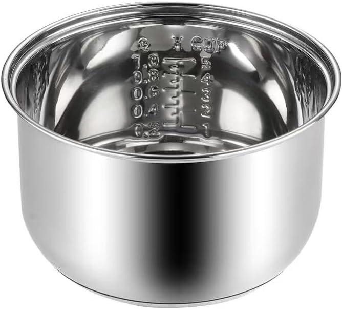 Stainless steel inner pot of rice cooker - compatible with aroma ARC-150SB, ARC-5200SB rice cooker replacement pot, 10-cup uncooked/20-cup cooked
