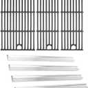 463365021 Grill Grates for Charbroil Performance 4 Burner 463365522 463352521 463350521 463350722 463352021 G426-0004-W1 G426-0005-W1 Heat Plate Replacement Parts for Charbroil Grill Grates Cast Iron
