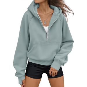 AUTOMET Womens Hoodies Fleece Fall Fashion Outfits Workout Sweatshirts Y2k Winter Zip Up Jackets Oversized Tops Clothes 2025 S Greygreen