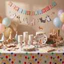 LemonRoad Dog Birthday Party Decorations Supplies Serves 25 Guest Puppy Party Decorations Dog Plates Napkins Cups Tablecloths Banner Disposable Dinnerware Set for Puppy Parties Favors