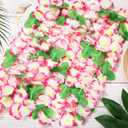 Hoteam 24 Counts Pink White Hawaiian Leis Necklace Tropical Flower Lei Floral Luau Party Decorations Hawaiian Flower Luau Necklaces Hula Dance Garland Headbands for Beach Birthday Wedding Party Favor