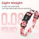 2 x Kazazoo Dog Collar Cute and Soft Nylon Puppy Collar Girl, Adjustable Dog Collars for Medium Large Dogs, Sweet Heart-L