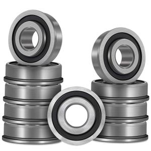 10 Pack Flanged Ball Bearing ID 1/2" x OD 1-3/8", Pre Lubricated,Stable Performance,Cost Effective,Suitable for Lawn Mower, Wheelbarrows, Carts & Hand Trucks Wheel Hub