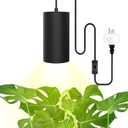 STERREN Hanging Grow Lights,Plug in Pendant Light for Indoor Plants,Full Spectrum Plant Light with ON/Off Switch, Auto Timer Decorative LED Grow Light with 21 FT Power Cord