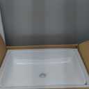KES Bathroom Vessel Sink 20 Inch Above Counter Rectangular White Ceramic Countertop Sink for Cabinet Lavatory Vanity, BVS123S50