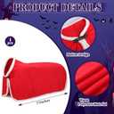 Paterr 7 Pcs Christmas Horse Accessory Set Xmas Santa Elf Horse Cape Halters Leg Wraps Hat Tack Costume Set (Red, Green)