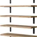 Floating Shelves, 5 Sets Wall Shelves, Wood Floating Shelves for Bedroom Wall Dcor, Wall Mounted Floating Bathroom Shelf for Storage, Floating Book Shelf, Living Room  Rustic Brown