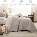 CozyTide Oversized King Bedspread 120x120,3Pcs Stone-Washed Cotton Extra Large Farmhouse Lightweight King Quilt Bedding Set Oversized Linen Colored Soft Summer California King Quilt Coverlet