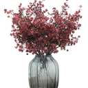 Babys Breath Silk Artificial Flowers Bulk 20pcs for Fall Decor Fake flower bouquet Bulk for Home Kitchen Indoor Bouquet Floral Arrangement Table Centerpieces Party Decor(Burgundy Red 20pcs)