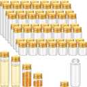 100 Pcs Small Clear Vials Spice Mini Jars with Lids Mini Glass Bottles with Screw Aluminum Metal Caps Tiny Jars Sample Containers for Powder Cream Cosmetic Jewelry Wedding (4 Size,Gold Caps)