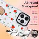 ChiCsFleur for iPhone 14 Plus/iPhone 15 Plus Case, TPU Phone case with Camera Protection for Women Girls Teens - Capybara Orange Fruit Sparkle Artsy Fun Kawaii Animal Y2K Aesthetic