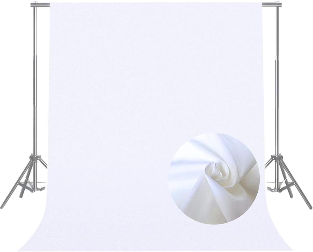 8FTX10FT White Backdrop for Photography - Photo Curtain, Perfect Screen for Party Portrait Photoshoots, Video Studio
