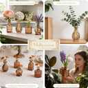 Petal Petite Glass Vase Set of 6 Small Amber Glass Bud Vases, Mini Vintage Flower Vases for Wedding Centerpieces & Table Décor, Champagne Vases in Bulk for Single Stem, Home and Office Decor