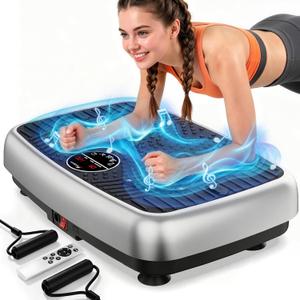 Vibration Plate Exercise Machine, 2026 EvoSpark Dual Motor Vibration Plate for Lymphatic Drainage, 3D & 4D Whole Body Vibration Plates for Weight Loss, Shaker Workout Equipment for Women Men Home
