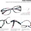 VisionGlobal Blue Light Blocking Glasses for Women, Anti Eyestrain, Computer Reading, TV Glasses, Stylish Square Frame, Anti Glare(+2.00 Magnification) (01_nola_pink)