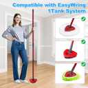 Mop Handle for Ocedar, Spin Mop Handle for O Cedar, 4-Section 30" to 58" Extendable Mop Handle Replacement for Ocedar, Mop Stick and Base for Ocedar Floor Cleaning, American Threaded Joint