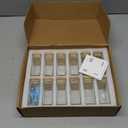 APT 1101 Glass Square Spice Jars with Labels, 4oz Glass Jars with Bamboo Lids, Spice Bottles, Seasoning Organizer, 12 Pack (White)