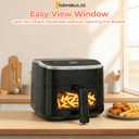 NEWBULIG Air Fryer, 4QT Airfryer 8 Presets, Viewing Window, Nonstick Basket
