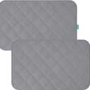 Pack and Play Sheets Fitted Waterproof Pack and Play Mattress Protector Pad Cover 2 Pack Gray Quilted 39" x 27"