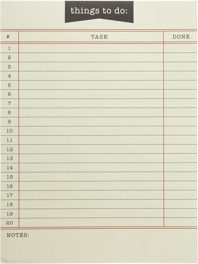 Graphique Library Card To-Do List Notepad | 150 Tear-Away Sheets | Task Planner | Daily Organizer | Memo Writing Pad | Priority Checklist | Undated | 6 x 8