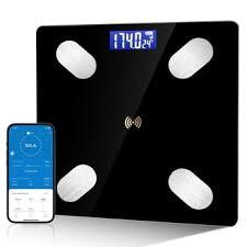Digital Simple Bathroom Scale, Home Practical Body Fat Scale with Led Display, Body Composition Analyzer with Smartphone Application (Black & Sliver)