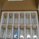 APT 1101 Glass Square Spice Jars with Labels, 4oz Glass Jars with Bamboo Lids, Spice Bottles, Seasoning Organizer, 12 Pack (White)