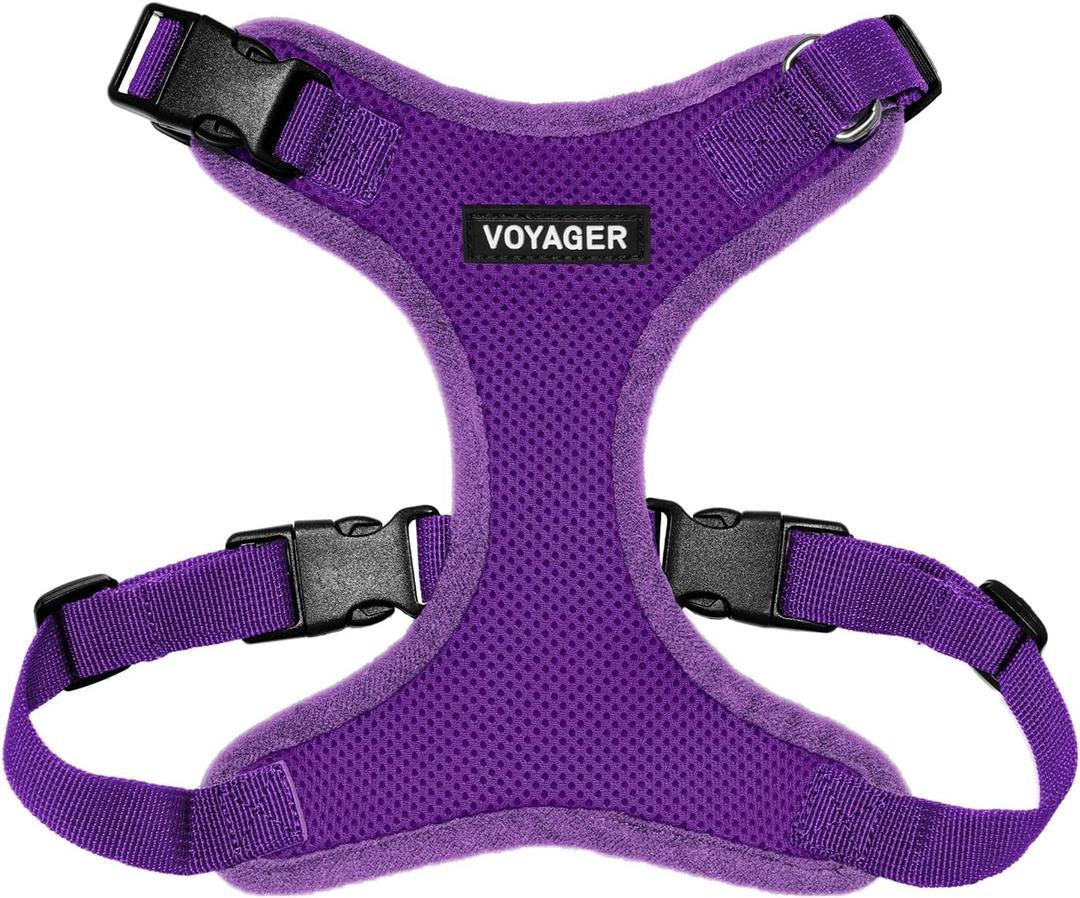 Voyager Step-in Lock Pet Harness - All Weather Mesh, Adjustable Step in Harness for Cats and Dogs by Best Pet Supplies - Purple, S