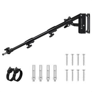 K&F CONCEPT Wall Mount Boom Arm 39.4"- Rotating Triangle Stand for Ring Light, Softbox, Reflector - Support 180Flexible Rotation, 20-39in Adjustable Length, 20lbs Heavy Duty with 1/4''&3/8'' Mount