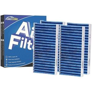 Forccord 4-Pack HEPA Cabin Air Filter Fits for Jeep Liberty (2008-2012)/ Dodge Nitro (2007-2011) Activated Carbon Cabin Filter Replacement CF10747 68033193AA Car Accessories