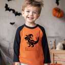 Halloween Shirts for Kids Boys Girls Toddler Halloween Shirt Pumpkin Shirts Ghost Clothes Long Sleeve Cotton Tee 2T-8Y (Orange)