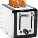 Dualit Design Series 2 Slice Toaster | Polished Stainless Steel with Black Trim | Extra-Wide Slots – Peek and Pop Function – Patented Perfect Toast Technology 