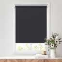 LazBlinds No Tools No Drill Cordless Roller Shades, 100% Blackout Roller Blinds for Windows, Thermal Insulated UV Protection Waterproof Roll Up Window Blinds and Shades, 36'' W x 72'' H, Black