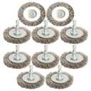 10pcs 2" Stainless Steel Wire Wheel Brushes Kit for Drill with 1/4-Inch Hex Shank