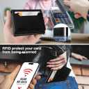 Wallet for Men, Works with Apple Find My, Wallet Tracker, Trifold Leather Card Wallet, Minimalist Front Pocket Wallet for Men, RFID Blocking, Multi Card Slots, Credit Card Holder, Carbon Black