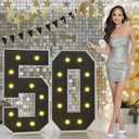 50 Light Up Numbers 4FT, 50 Marquee Light Up Numbers, 50th Birthday Decorations for Women Men, Large Number 50 for Birthday Party Anniversary Decor Black