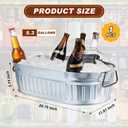 Lallisa 1 Pcs 5.3 gallons Galvanized Beverage Tub Galvanized Bucket Metal Ice and Drink Bucket with Handles Tub for Parties Farmhouse Home Pool Bar (Sliver) (EXP 07/27/26)