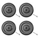 4 Pack Shopping Cart Wheels Replacement, 5 Inch TPU Cart Wheels with Screws, Quiet Double Ball Bearing Shopping Cart Replacement Wheel (Gray)