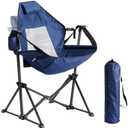 Outdoor Hammock Chair, Portable Swinging Camping Chair with Adjustable Back, Breathable Mesh High Back, Heavy Duty Supports 300 lbs, for Lawn, Backyard, Patio, Camping,Blue