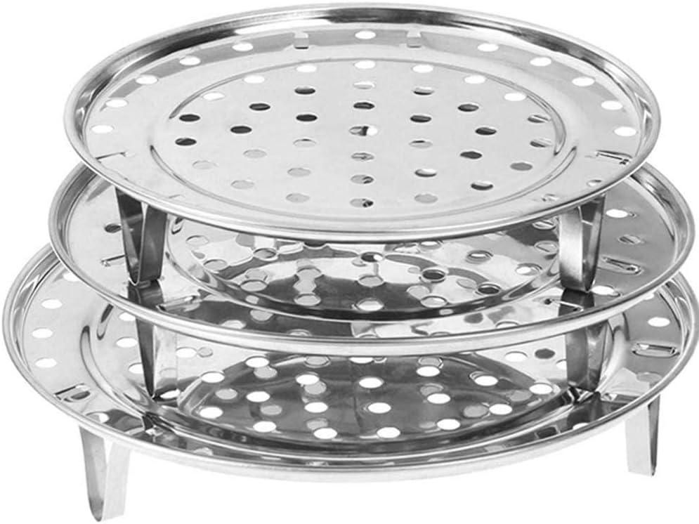 NRDBEEE Round Stainless Steel Rack 7.6" 8.5" 9.33" Inch Diameter Steaming Stand Canner Canning Racks Steamer Insert Stock Pot Steaming Tray Stand Pressure Cooker Cooking Toast Bread Salad (3 Pack)