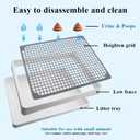 2 Pack Large Rabbit Litter Box - Shallow Bunny Restroom Litter Tray with Grate, Small Animals Litter Pan Toilet Potty Trainer for Hamster, Ferret, Rats, Guinea Pigs, Hedgehog, Chinchillas