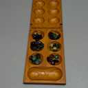 Mancala Board Game with Magnetic Lock  Classic 2-Player Folding Game  Wooden Mancala Set with 56 Glass Pebbles  Mancala Game for Kids and Adults