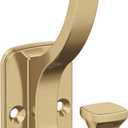 Amerock H37007CZ | Alder Double Prong Decorative Wall Hook | Champagne Bronze Hook for Coats, Hats, Backpacks, Bags | Hooks for Bathroom, Bedroom, Closet, Entryway, Laundry Room, Office
