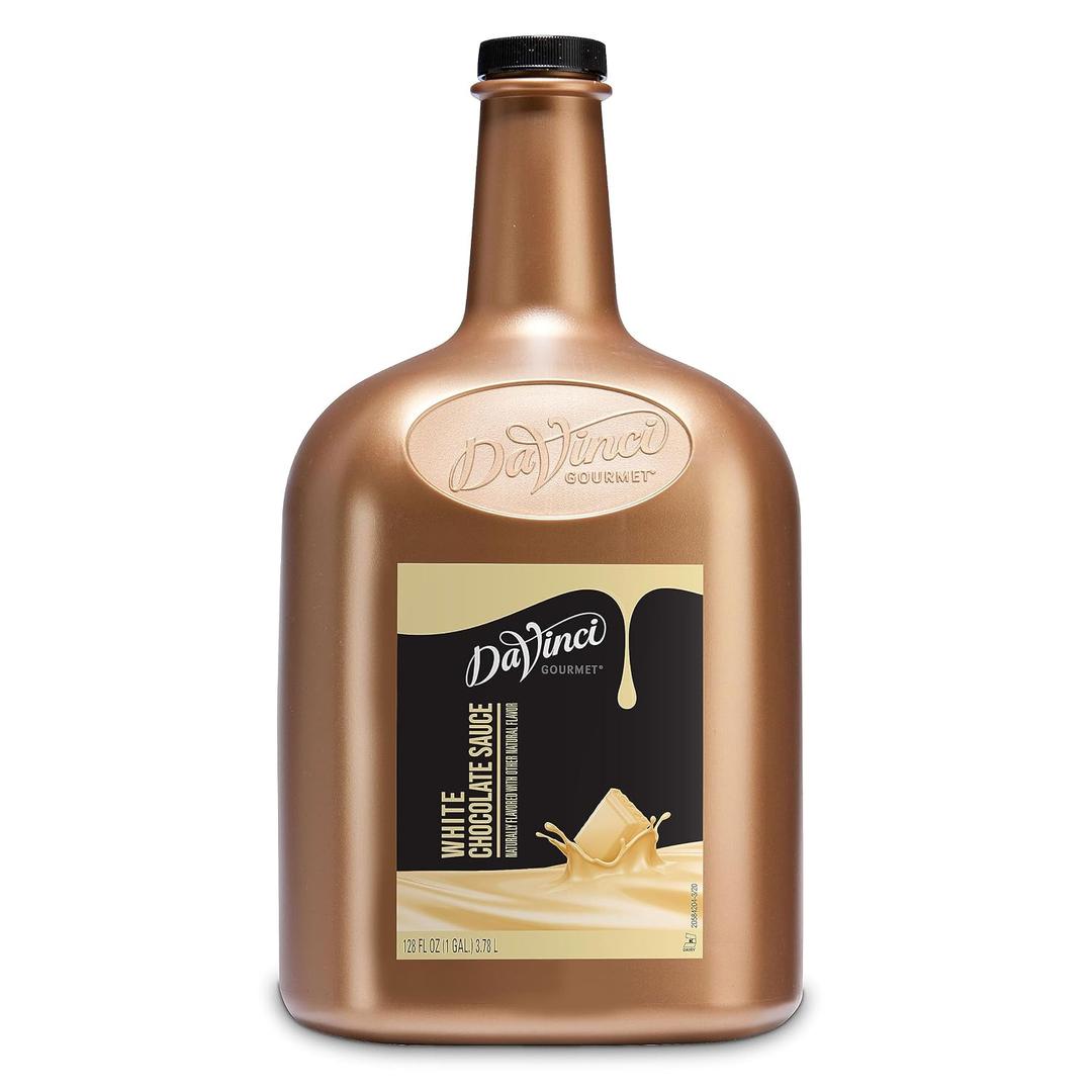 DaVinci Gourmet White Chocolate Sauce, 128 Fluid Ounces (Pack of 1) (EXP 09/05/26)