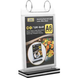 Operitacx A6 Acrylic Menu Display Stand Tabletop Menu Holder with Stable Base Flip Card Organizer for Restaurants Bars Shops Events 8.26X4.52X2.36 Inches