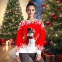 Christmas Sweatshirts for Women:Funny Snowman Printing Xmas Holiday Crewneck Long Sleeve Pullover Top (M)